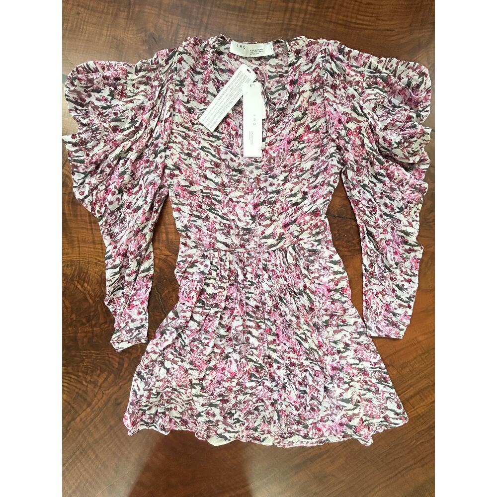 IRO Paris Okoo Mini Dress NWT Size 34 Pink Floral (Fits like S)